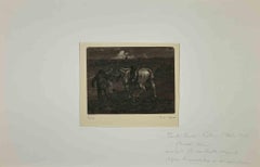 Le Cheval Blanc  - Etching by Paul Emile Colin - Early 20th Century