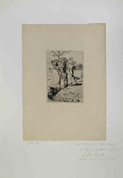 Le Tronc de l'arbre - Etching by Paul Emile Colin - 1935