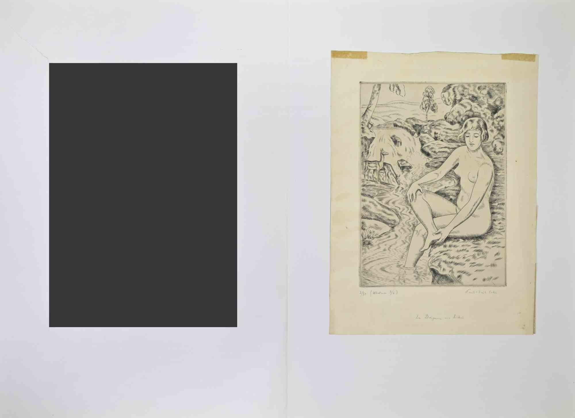 Bath -  Etching by Paul Emile Colin - Mid-20th Century For Sale 1
