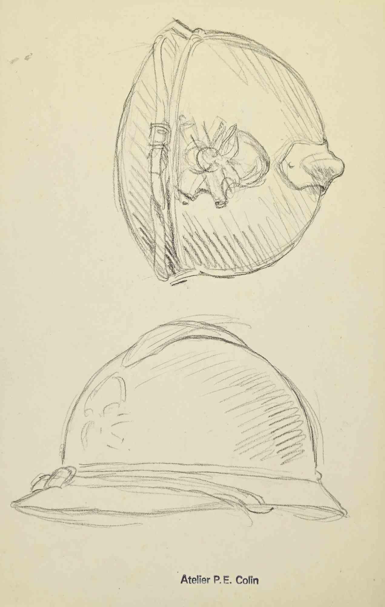 Helmets is a drawing realized by Paul Emile Colin in the mid 20th Century.

Carbon Pencil on ivory-colored paper

Stamped on the lower.

Good conditions with slight foxing.

The artwork is realized through deft expressive strokes.