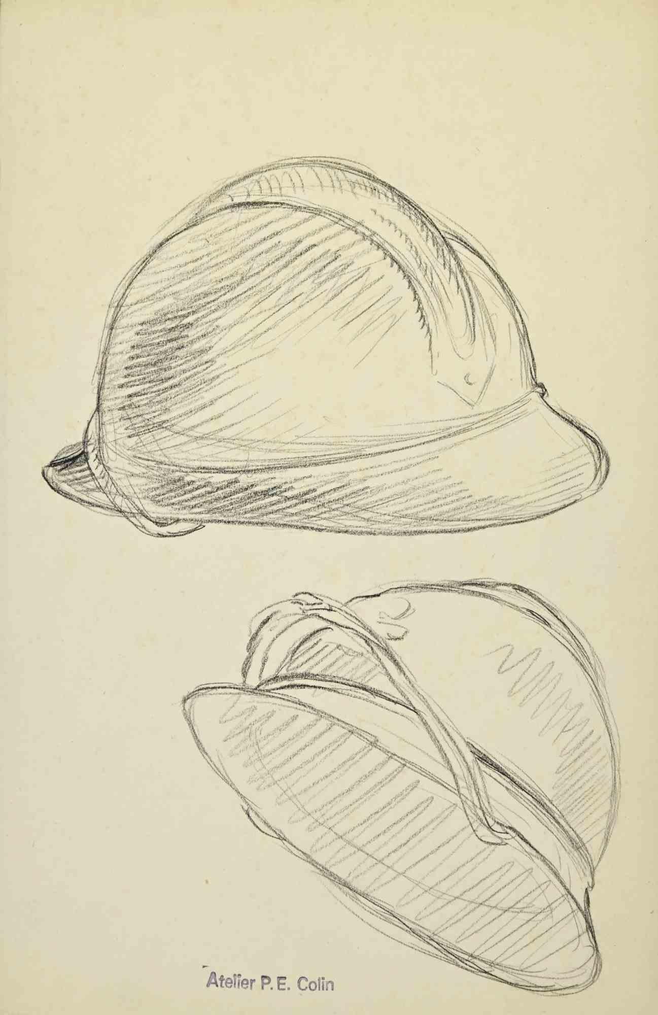 Helmets is a drawing realized by Paul Emile Colin in the mid-20th Century.

Carbon Pencil on ivory-colored paper

Stamped on the lower.

Good conditions with slight foxing.

The artwork is realized through deft expressive strokes.