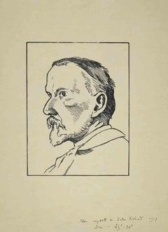 Portrait of Jules Lenard - Woodcut by Paul Emile Colin - 1907