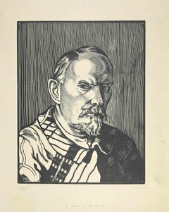 Retrato de Jules Lenard - xilografía de Paul Emile Colin - 1930 ca.