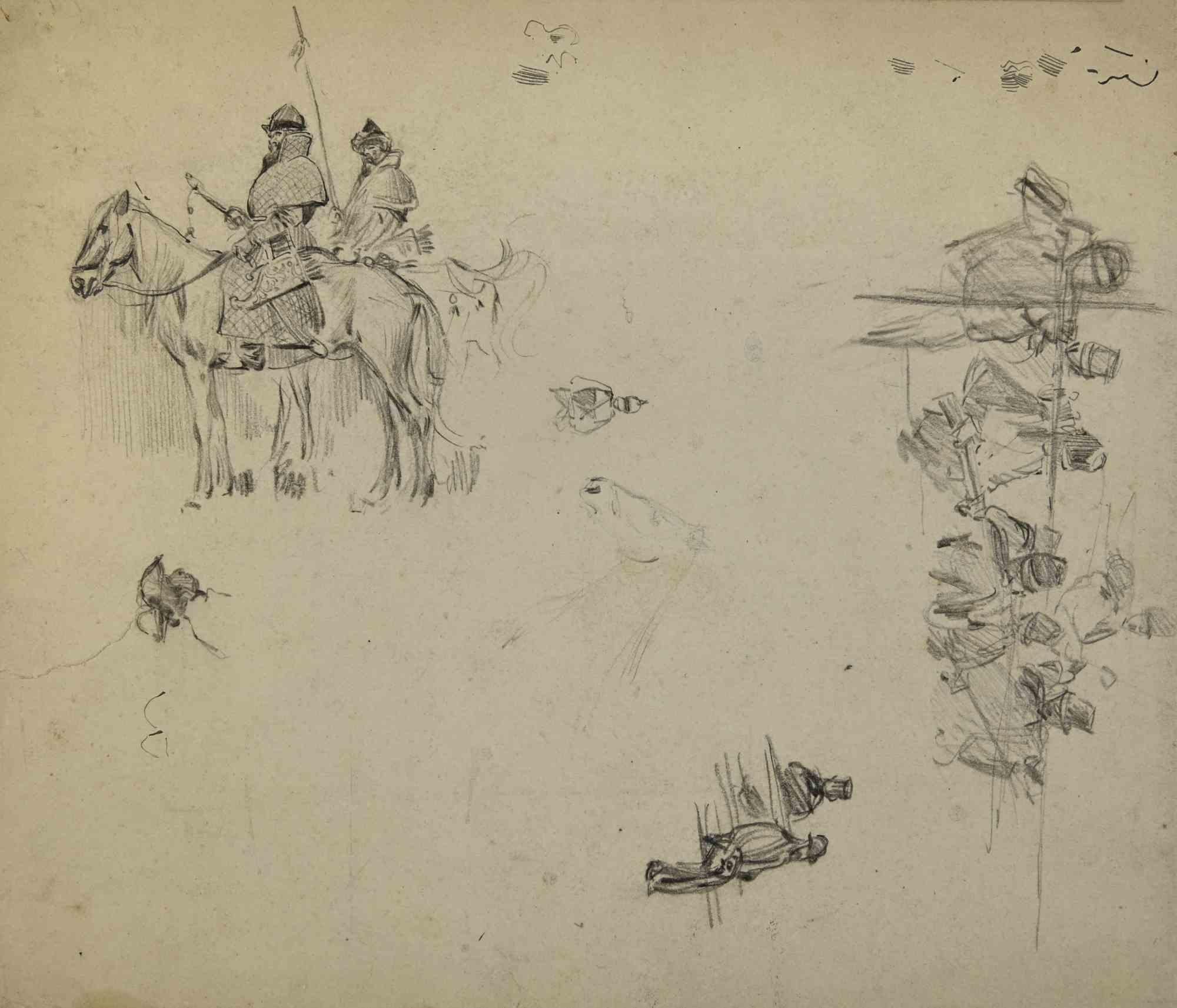 it is a drawing realized in the Mid-20th Century by Paul Emile Colin.

Pencil on ivory-colored paper

Good conditions with slight foxing.

The artwork is realized through deft expressive strokes.