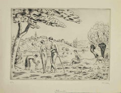 Rural Scene - Etching by Paul Emile Colin - 1930 ca.