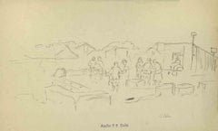 Soldiers Campsite - Drawing by Paul Emile Colin - Mid 20th Century