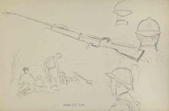 Soldiers - Drawing by Paul Emile Colin - Mid-20th Century