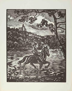 Vintage The Ride  - Woodcut  by Paul Emile Colin - 1930 ca.