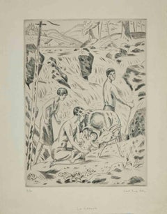 La Cascada - Aguafuerte de Paul Emile Colin - 1930 ca.