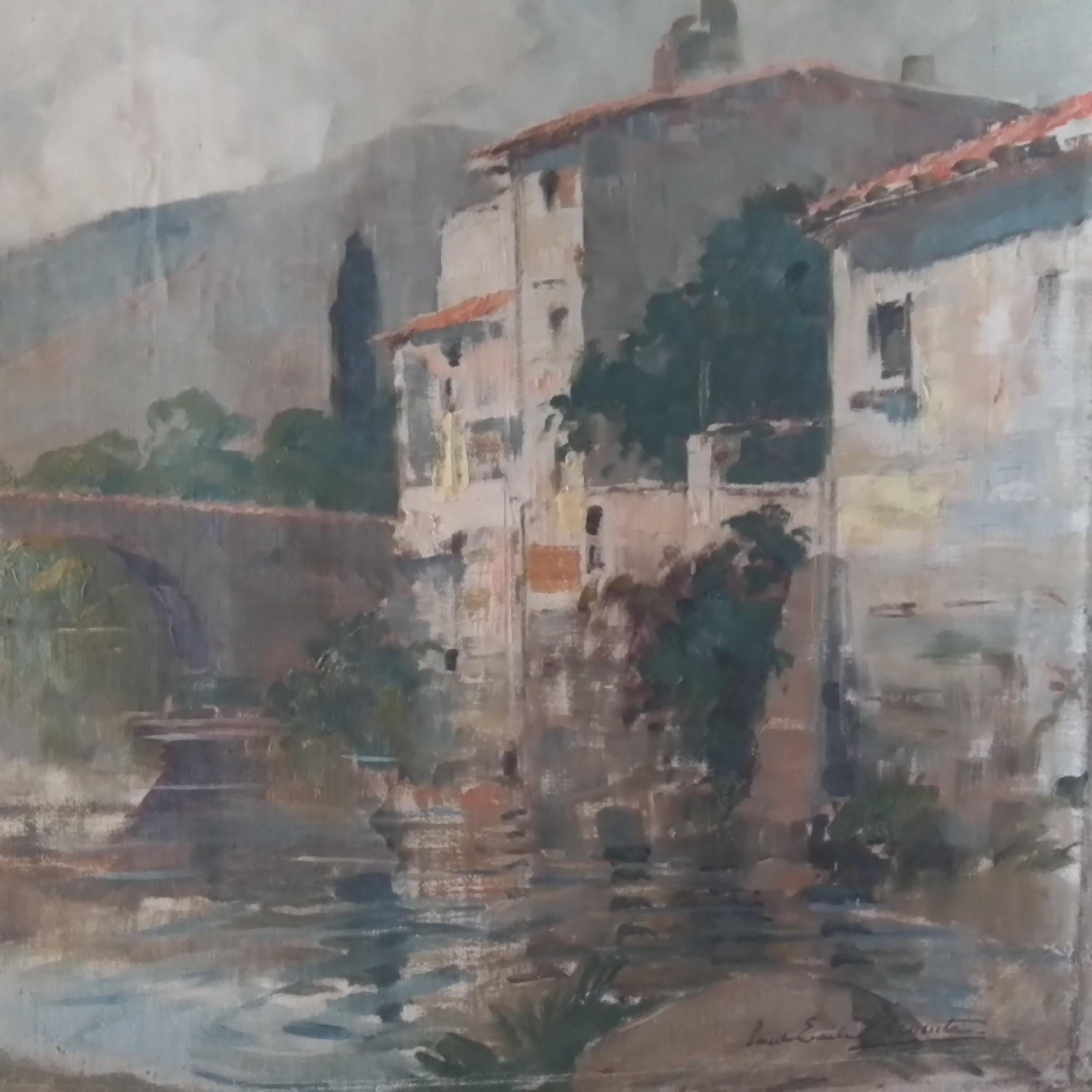 Quadro d'arte francese d'epoca di Paul Emile Lecomte - Olio su tela, firmato in vendita 2