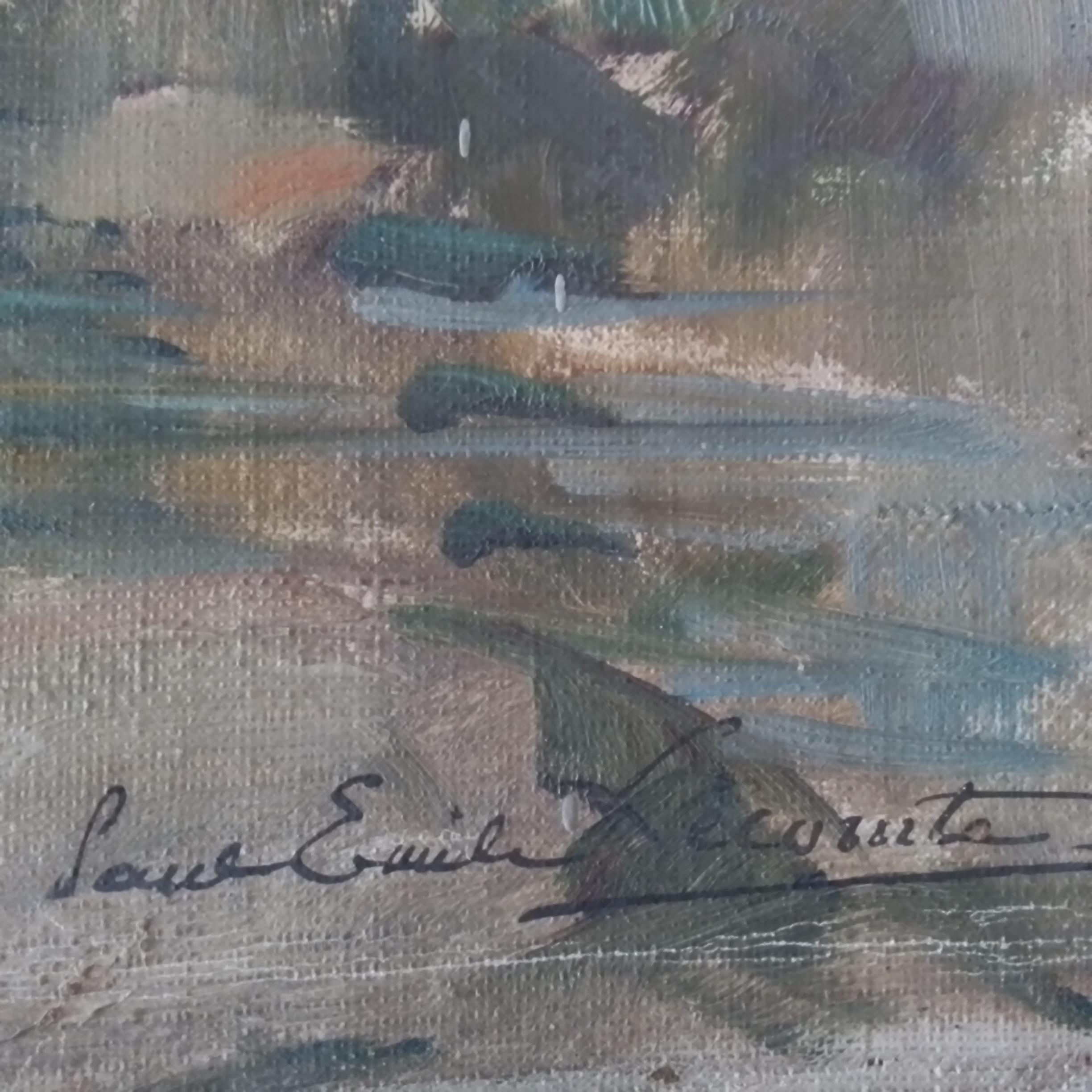 Quadro d'arte francese d'epoca di Paul Emile Lecomte - Olio su tela, firmato in vendita 3