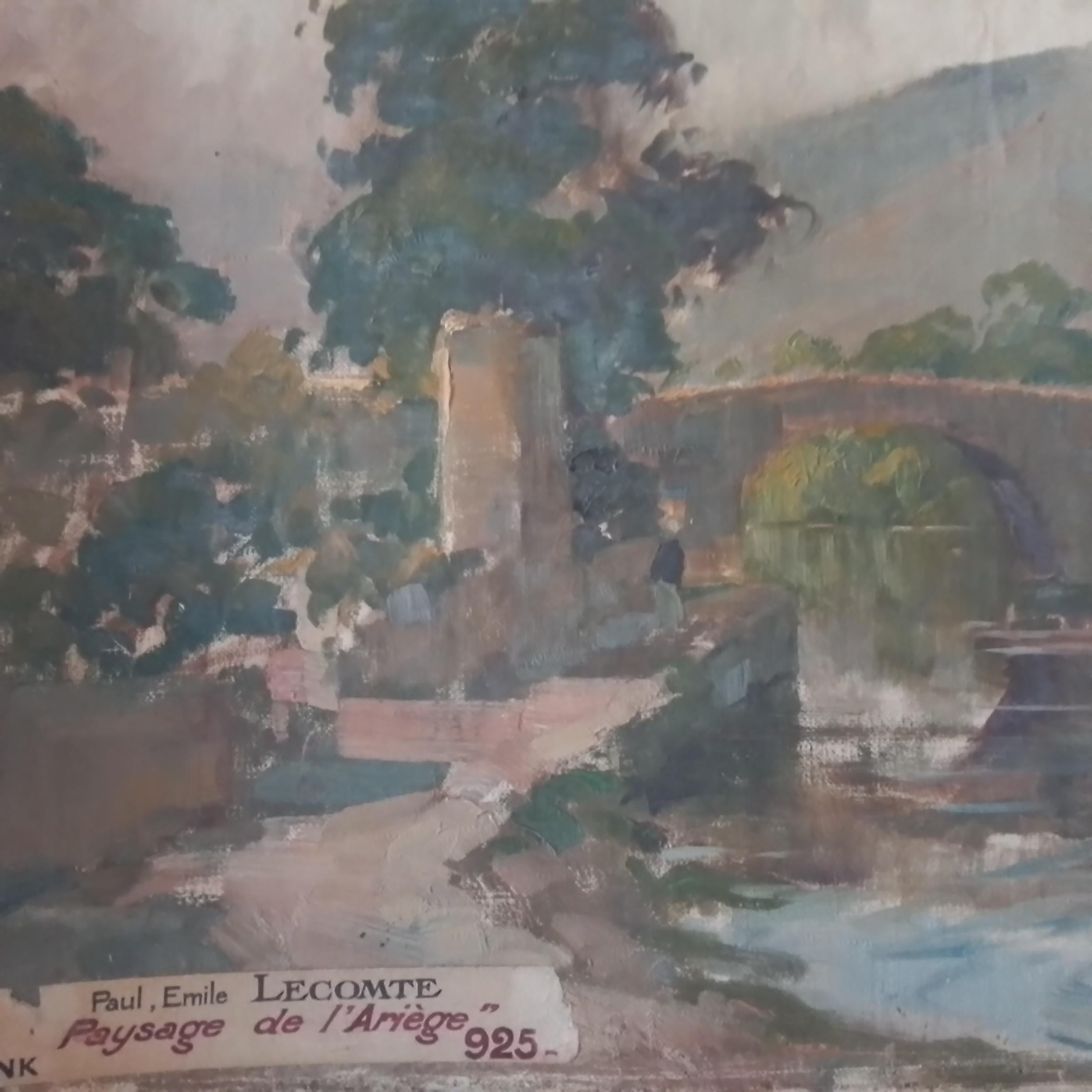 Quadro d'arte francese d'epoca di Paul Emile Lecomte - Olio su tela, firmato in vendita 4