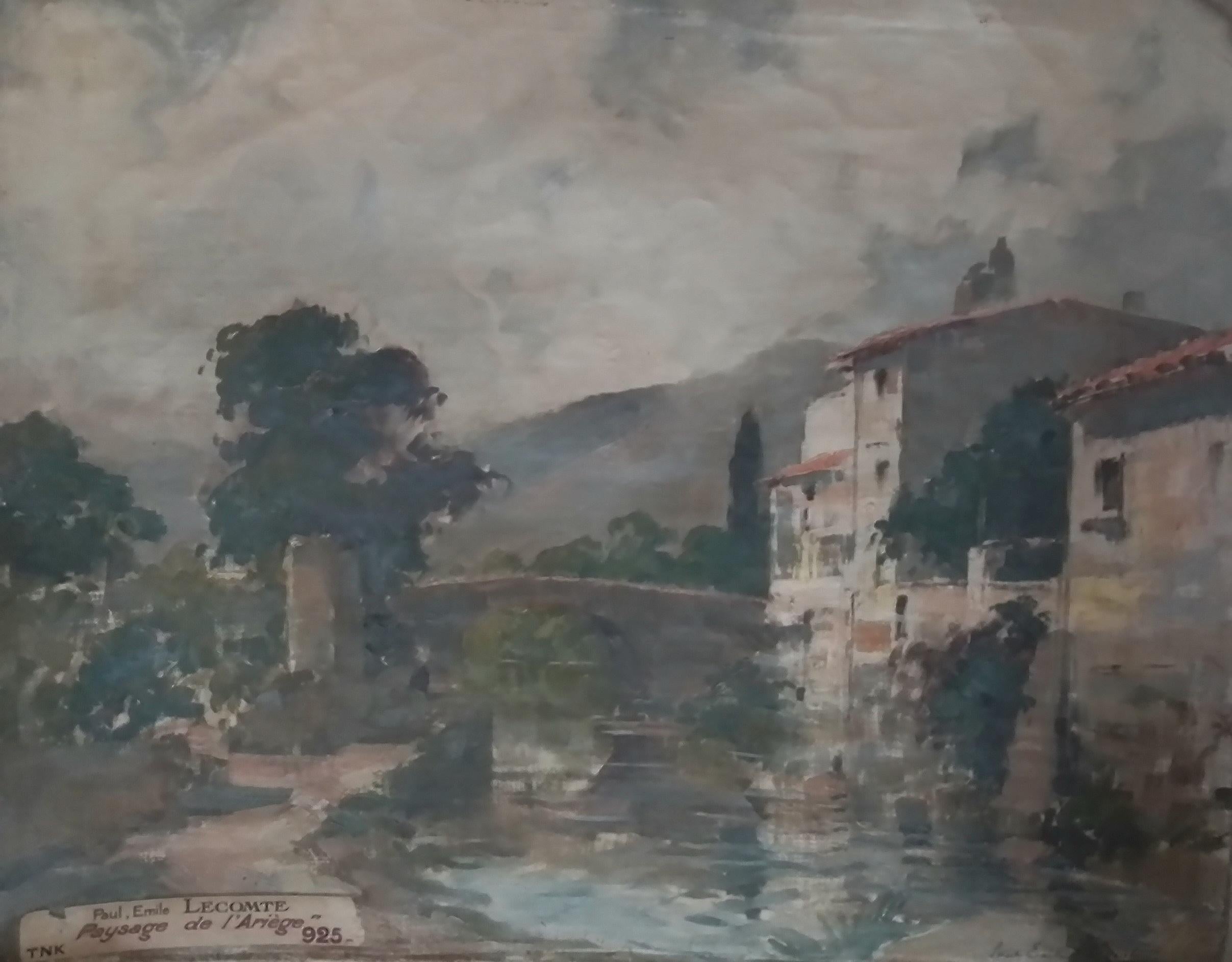 Quadro d'arte francese d'epoca di Paul Emile Lecomte - Olio su tela, firmato