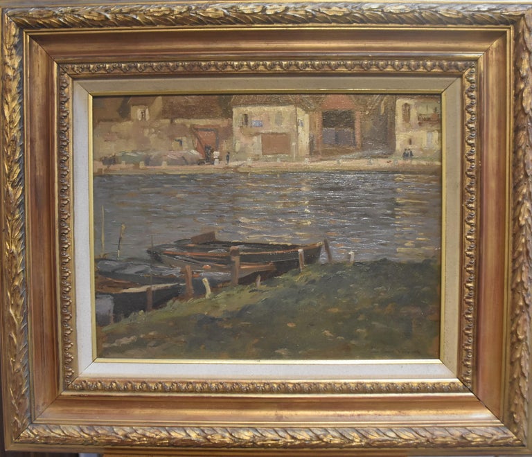 Paul Emile Lecomte (1877-1950)  A River, oil painting signed For Sale 1