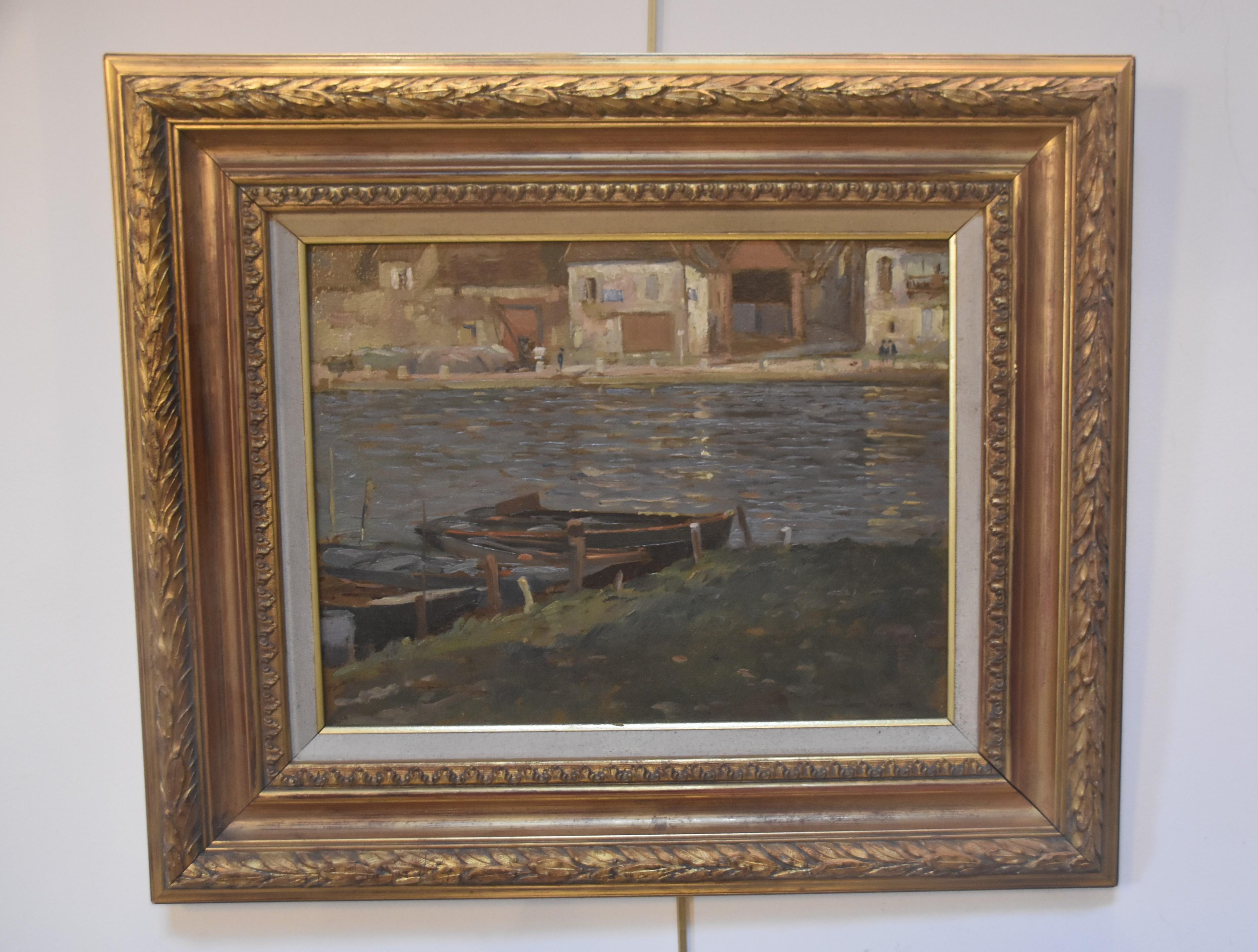 Paul Emile Lecomte (1877-1950)  A River, oil painting signed 2