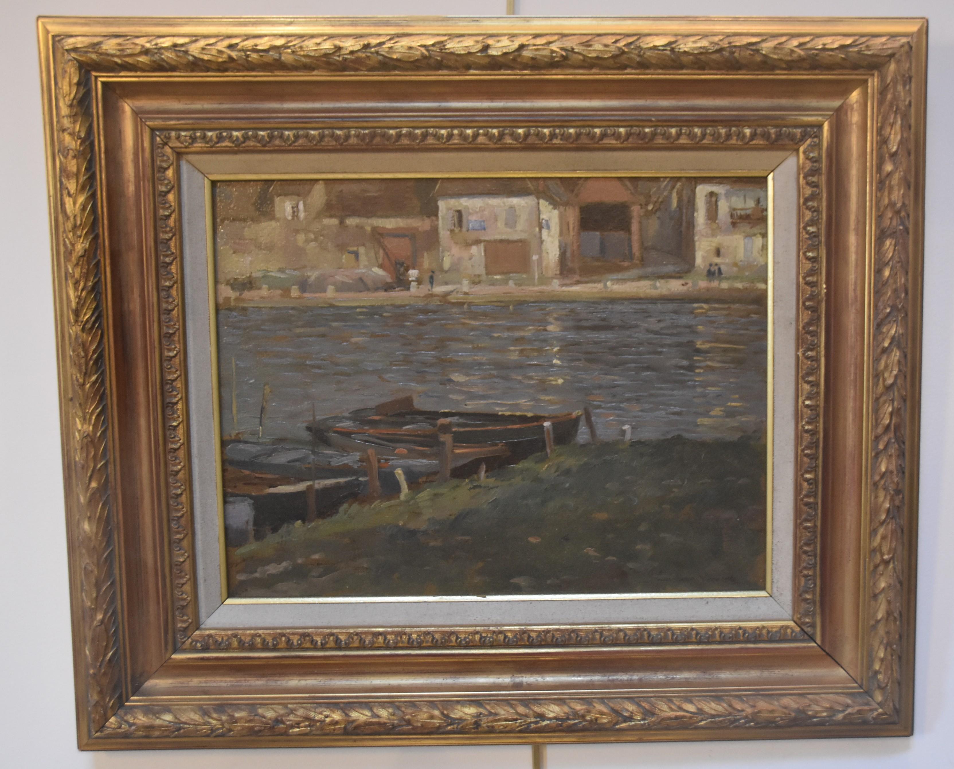 Paul Emile Lecomte (1877-1950)  A River, oil painting signed 3