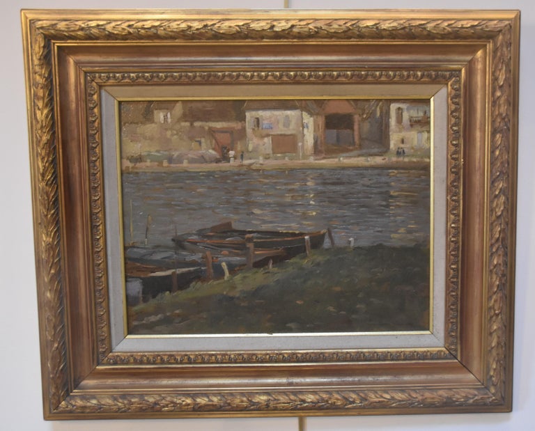 Paul Emile Lecomte (1877-1950)  A River, oil painting signed For Sale 4