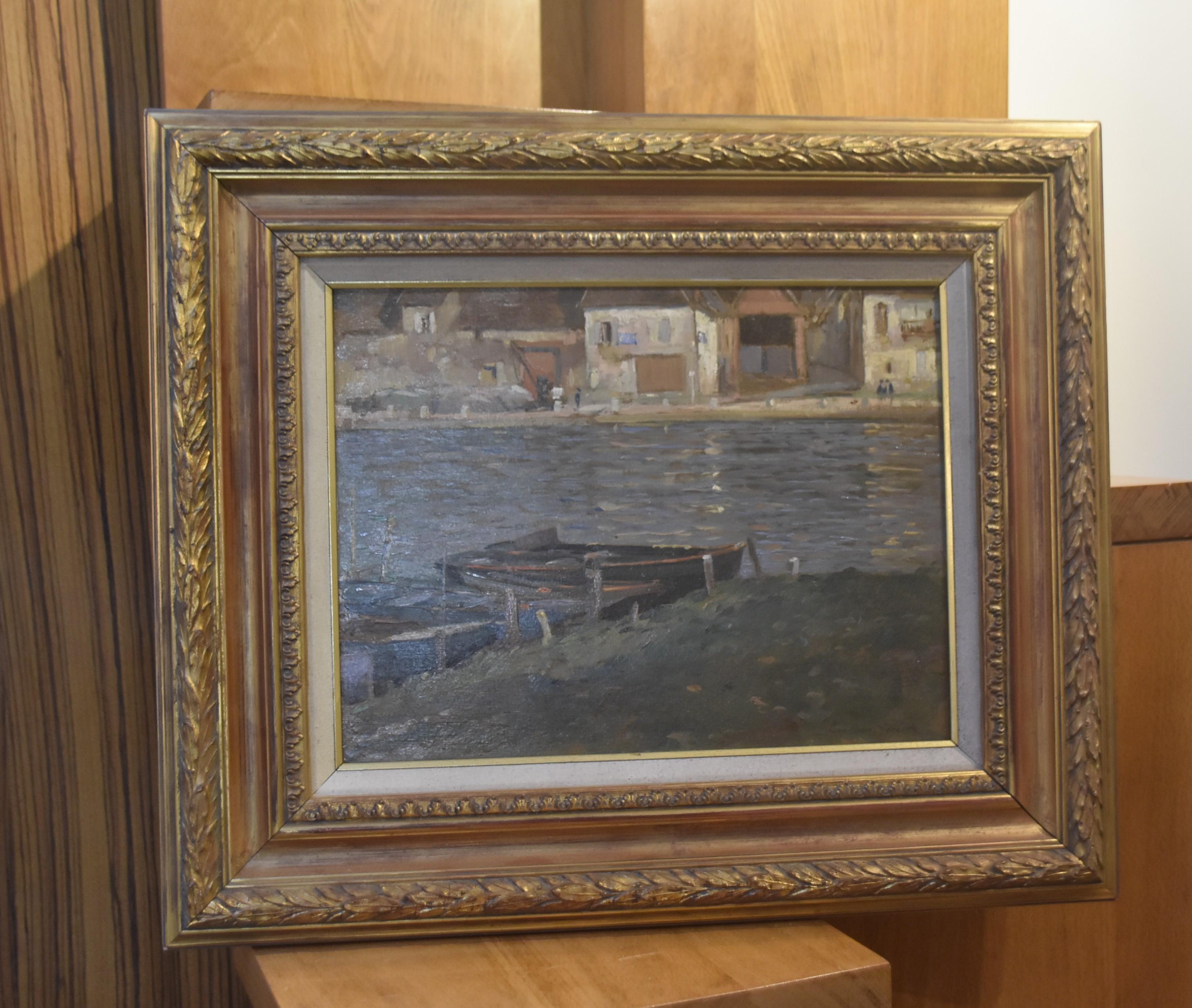 Paul Emile Lecomte (1877-1950)  A River, oil painting signed 6