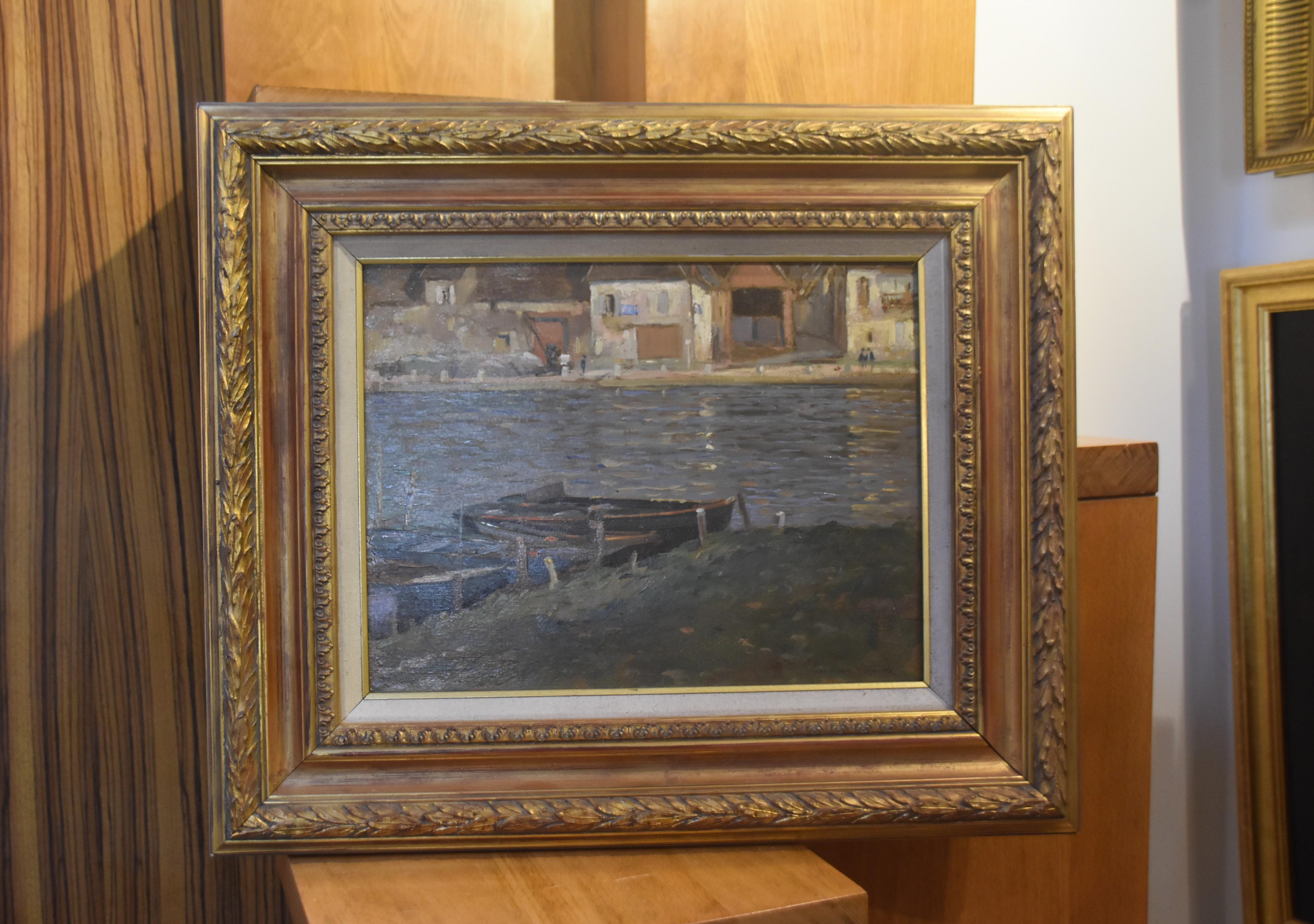 Paul Emile Lecomte (1877-1950)  A River, oil painting signed 7