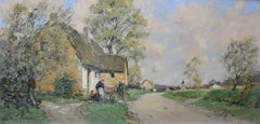 Paul Emile Lecomte (1877-1950)  Landscape with a farm, signed Oil on canvas