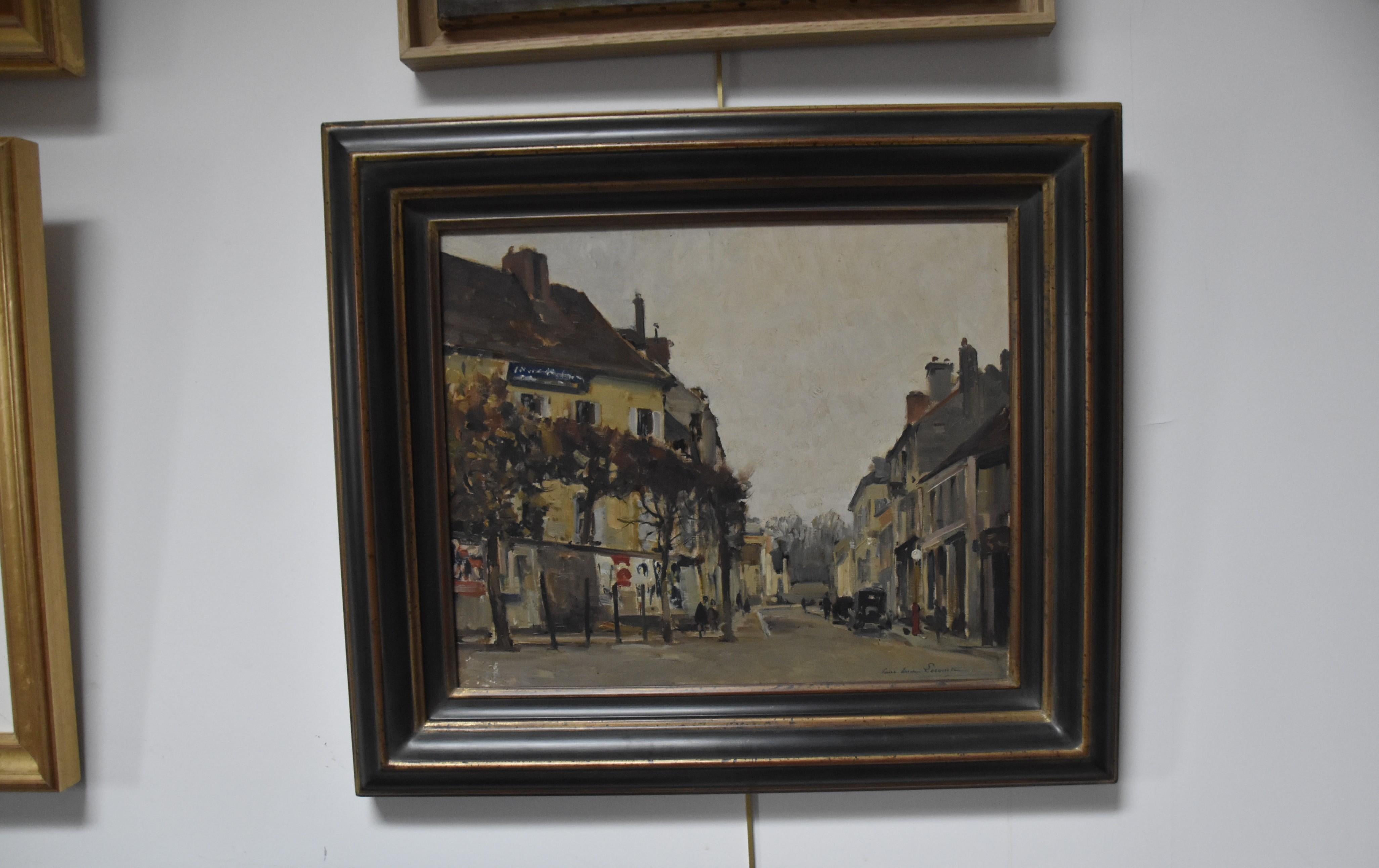Paul Emile Lecomte (1877-1950)  Melun, rue de France, signed Oil on panel 6