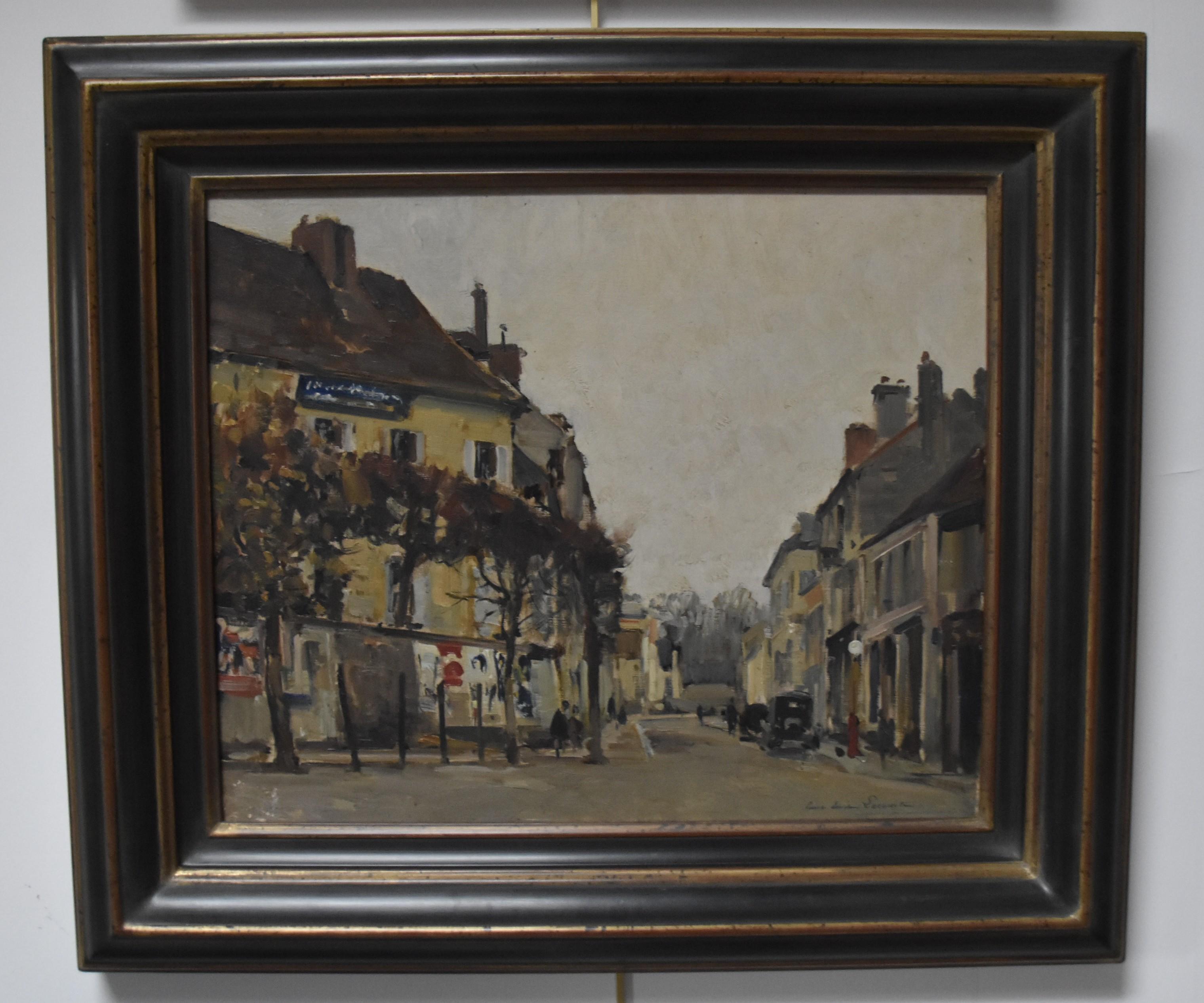 Paul Emile Lecomte (1877-1950)  Melun, rue de France, signed Oil on panel 3