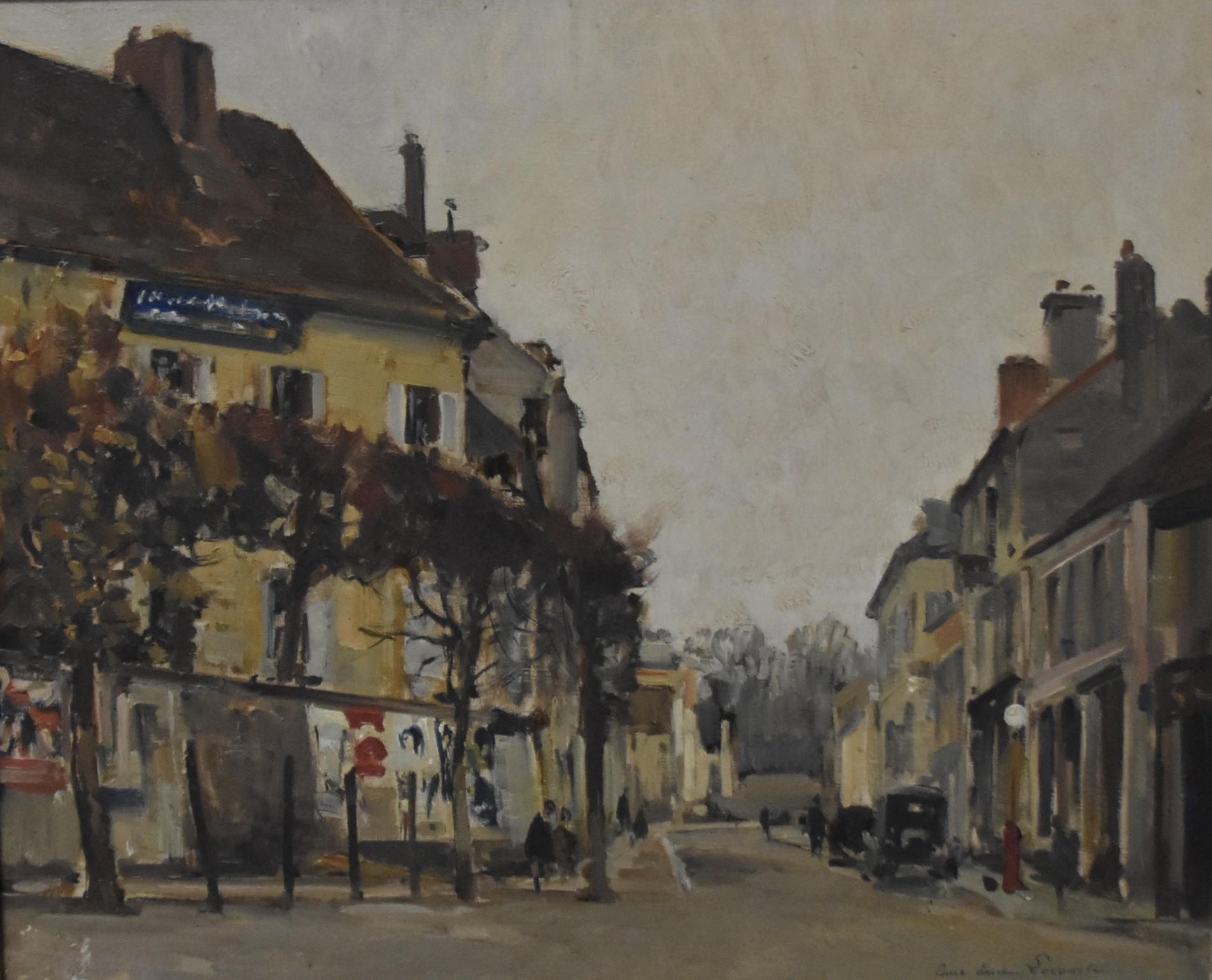 Paul Emile Lecomte (1877-1950)  Melun, rue de France, signed Oil on panel