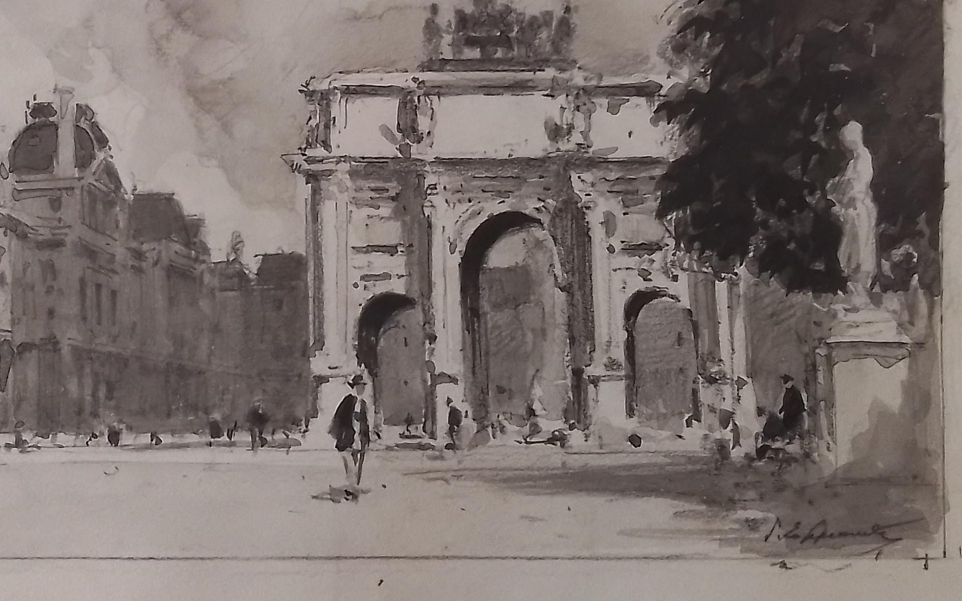 Provenance : Famille de l'artiste, vente du studio. Des options d'encadrement sont disponibles sur demande.
Expédition gratuite vers le continent américain, y compris l'Europe et l'Asie.

Né à Paris, le peintre français Paul Lecomte, oncle de Paul