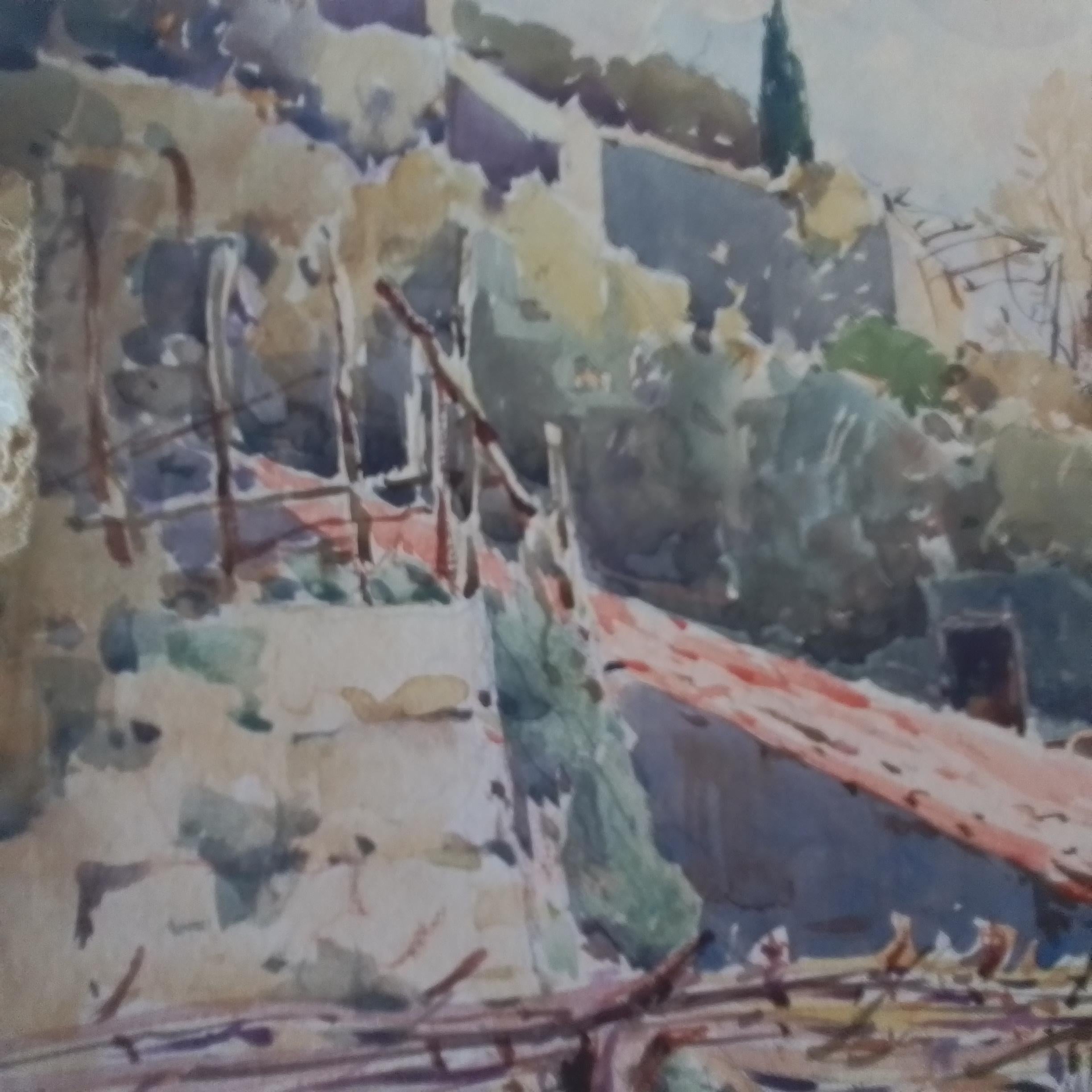 Arte francese d'epoca di Paul Emile Lecomte - Provenza - olio firmato su cartone. in vendita 9