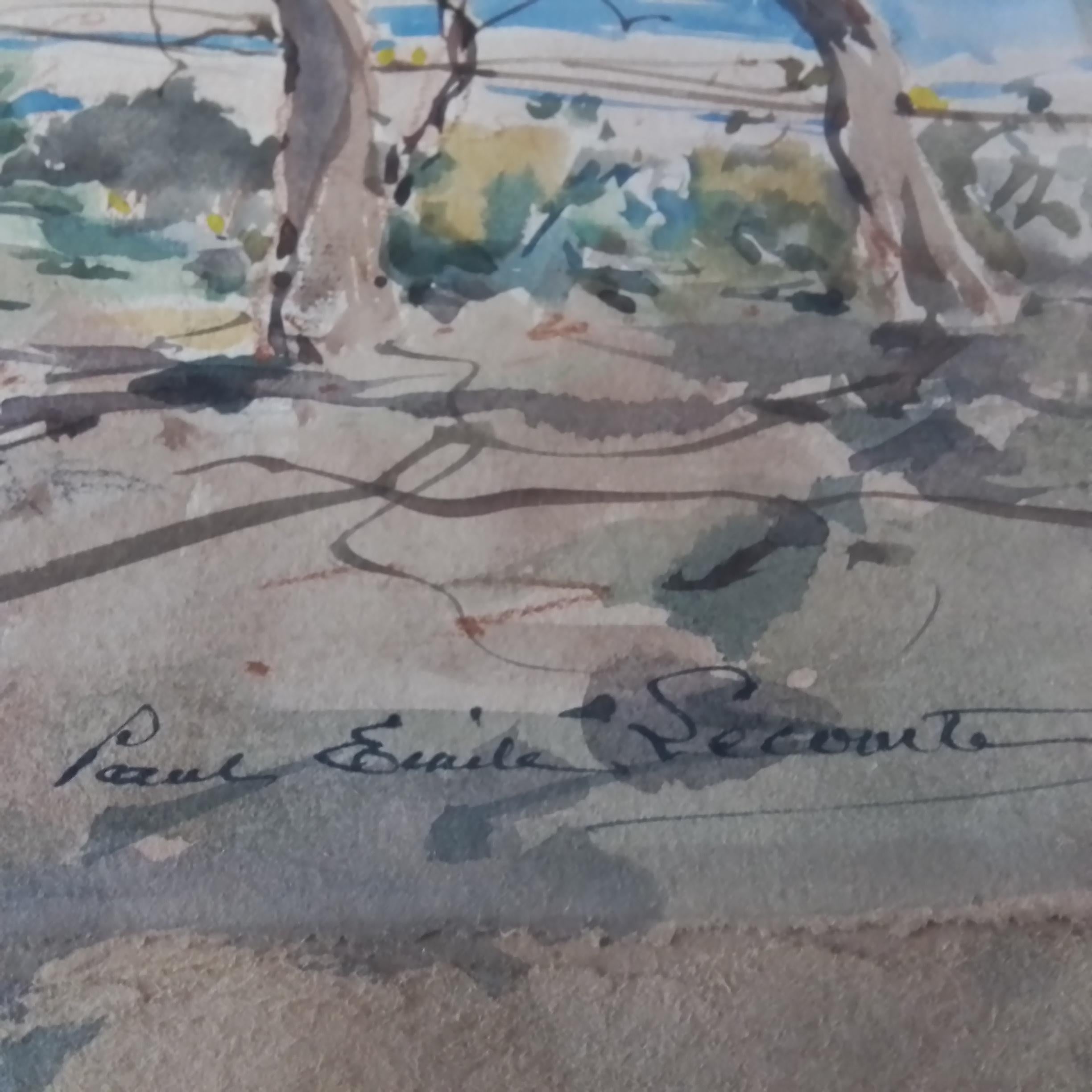 Arte francese d'epoca di Paul Emile Lecomte - Provenza - olio firmato su cartone. in vendita 12