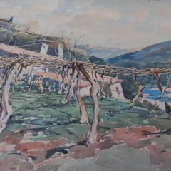 Art français vintage de Paul Emile Lecomte - Provence - huile signée sur carton.