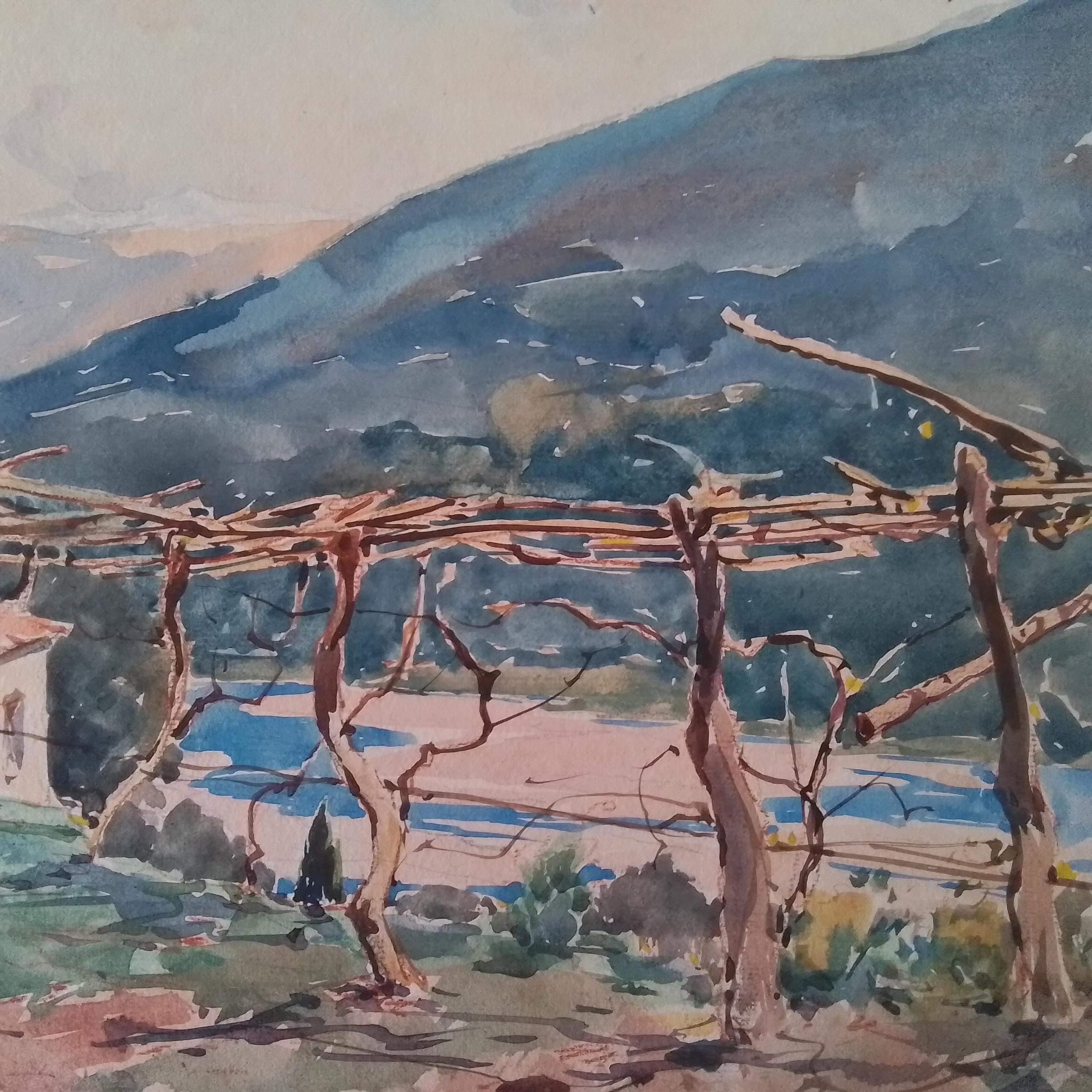 Arte francese d'epoca di Paul Emile Lecomte - Provenza - olio firmato su cartone. in vendita 4