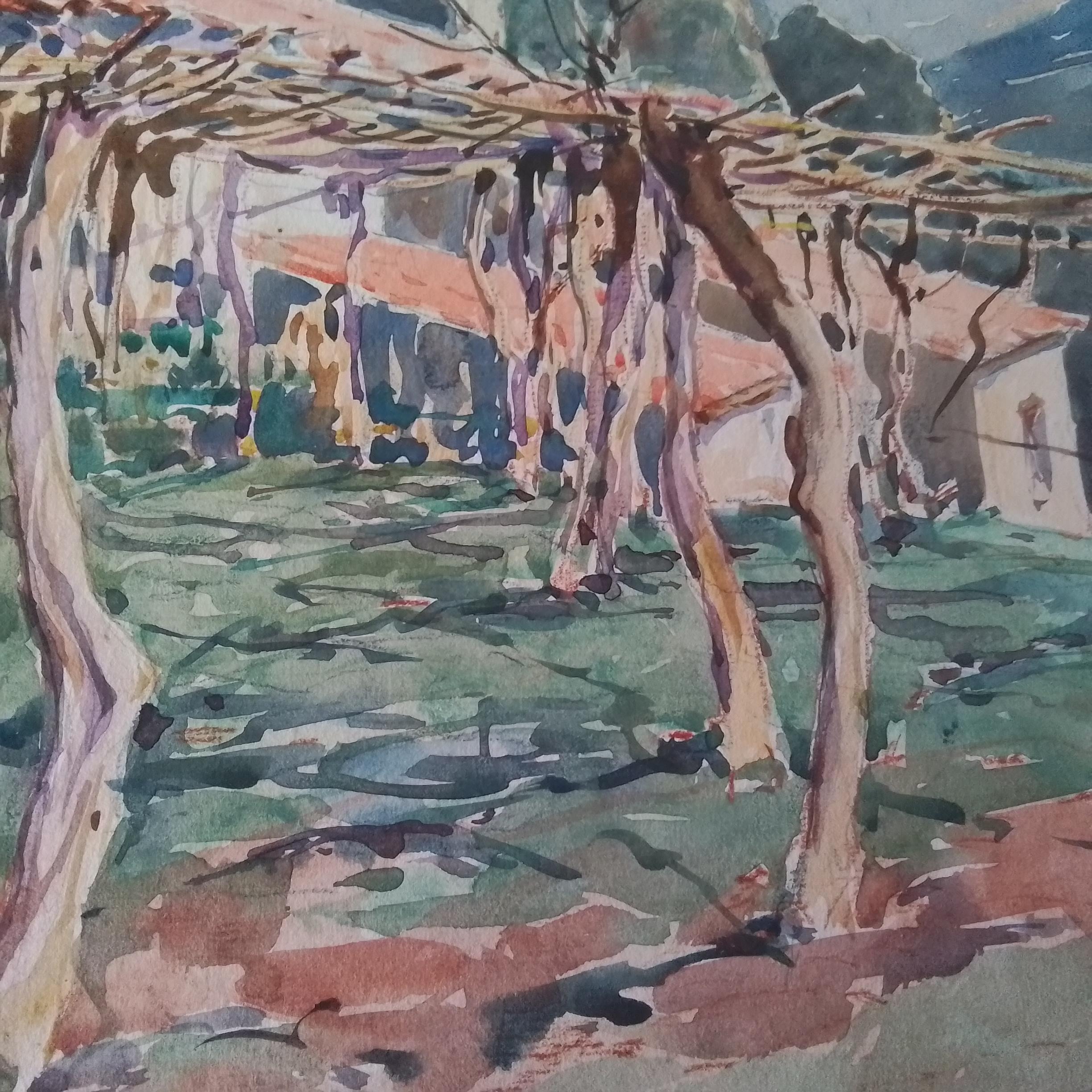 Arte francese d'epoca di Paul Emile Lecomte - Provenza - olio firmato su cartone. in vendita 7