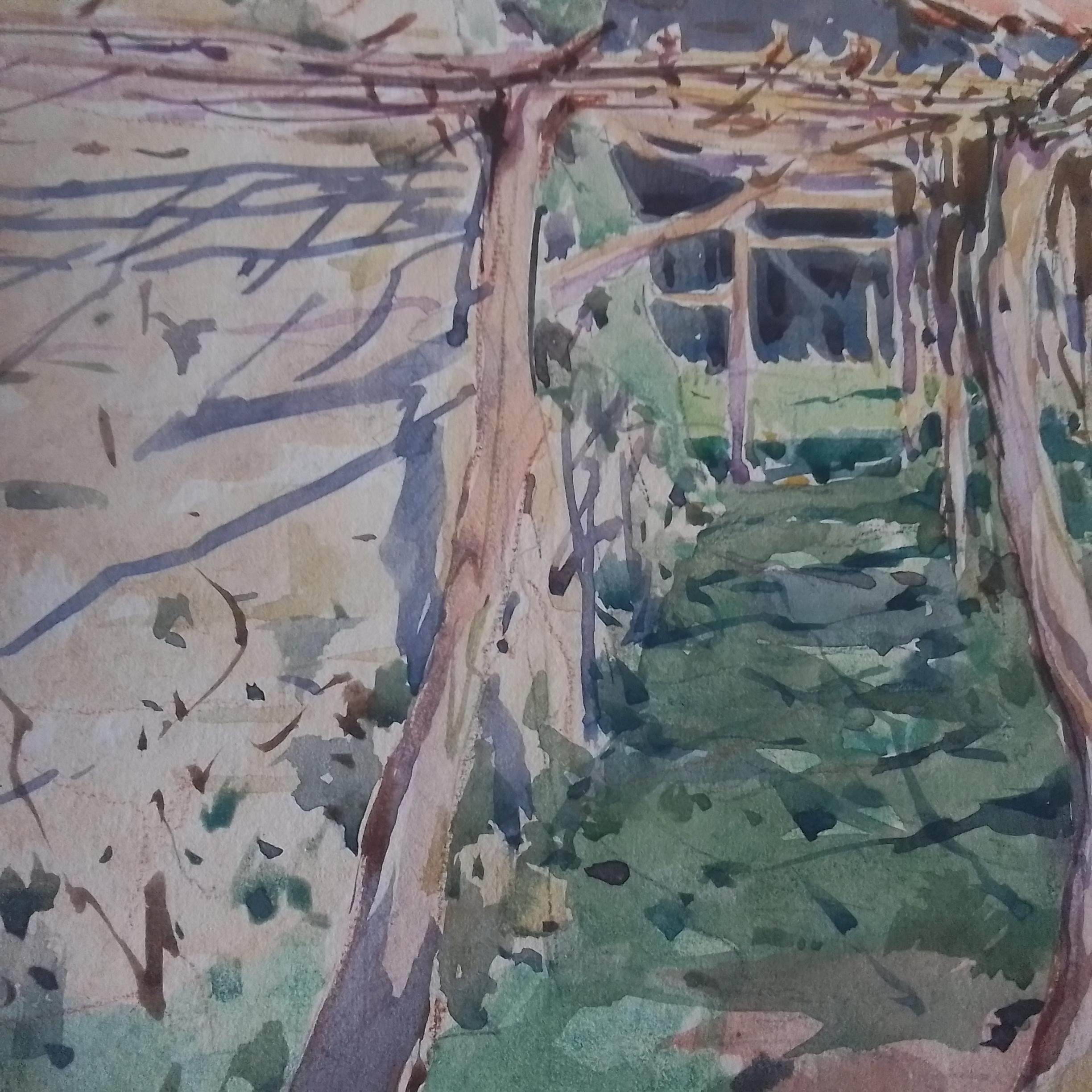 Arte francese d'epoca di Paul Emile Lecomte - Provenza - olio firmato su cartone. in vendita 8