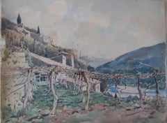 Arte francés vintage de Paul Emile Lecomte - Provenza - óleo firmado sobre cartón.