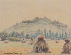 Meules de foin di Paulémile Pissarro - Disegno di paesaggio