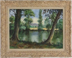 Bord de l'Orne de Paulémile Pissarro - Scène de rivière à l'huile post-impressionniste