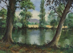 Bord de l'Orne by Paulémile Pissarro - Post-Impressionist oil river scene