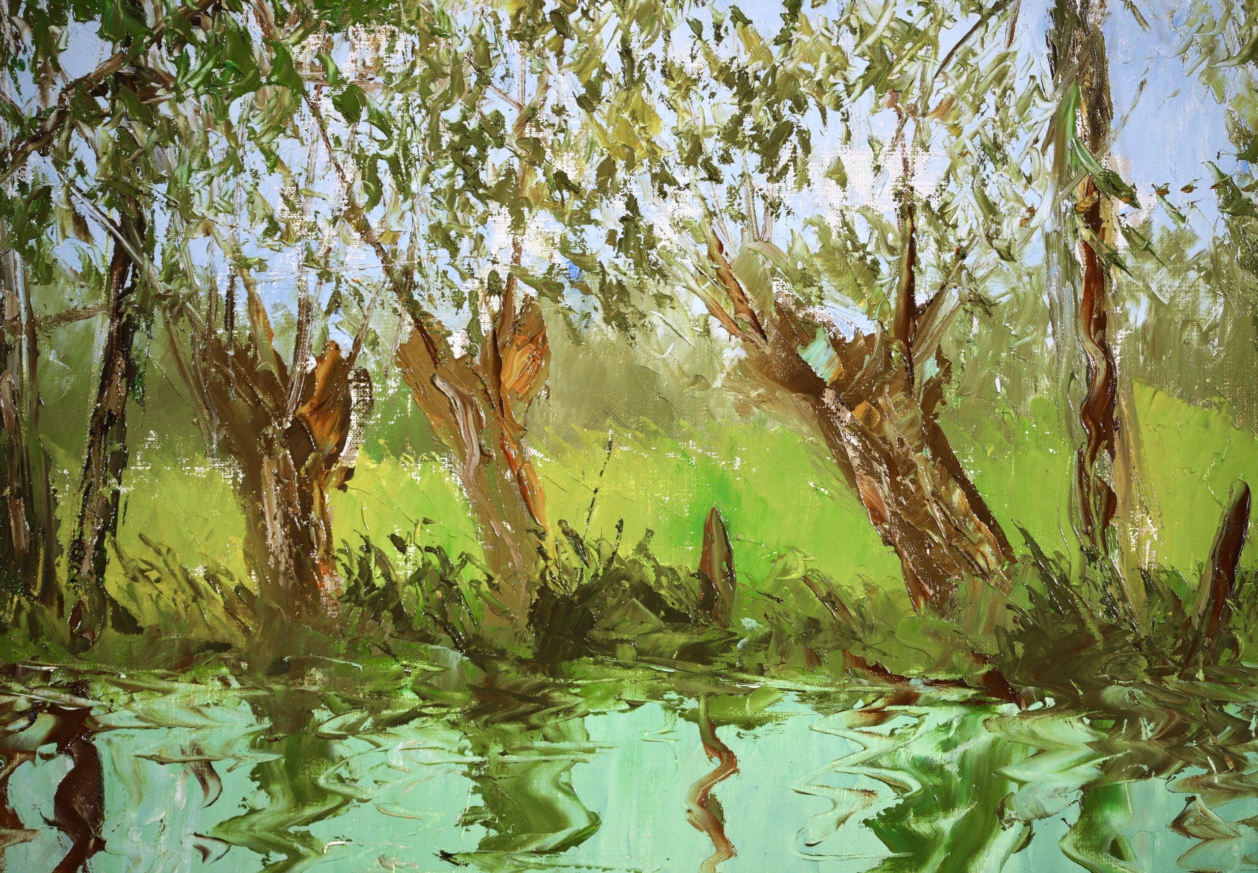 Bords de L'Orne - Paisaje impresionista Pintura al óleo de Paul-Emile Pissarro 1