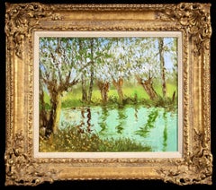 Vintage Bords de L'Orne - Impressionist Landscape Oil Painting by Paul-Emile Pissarro