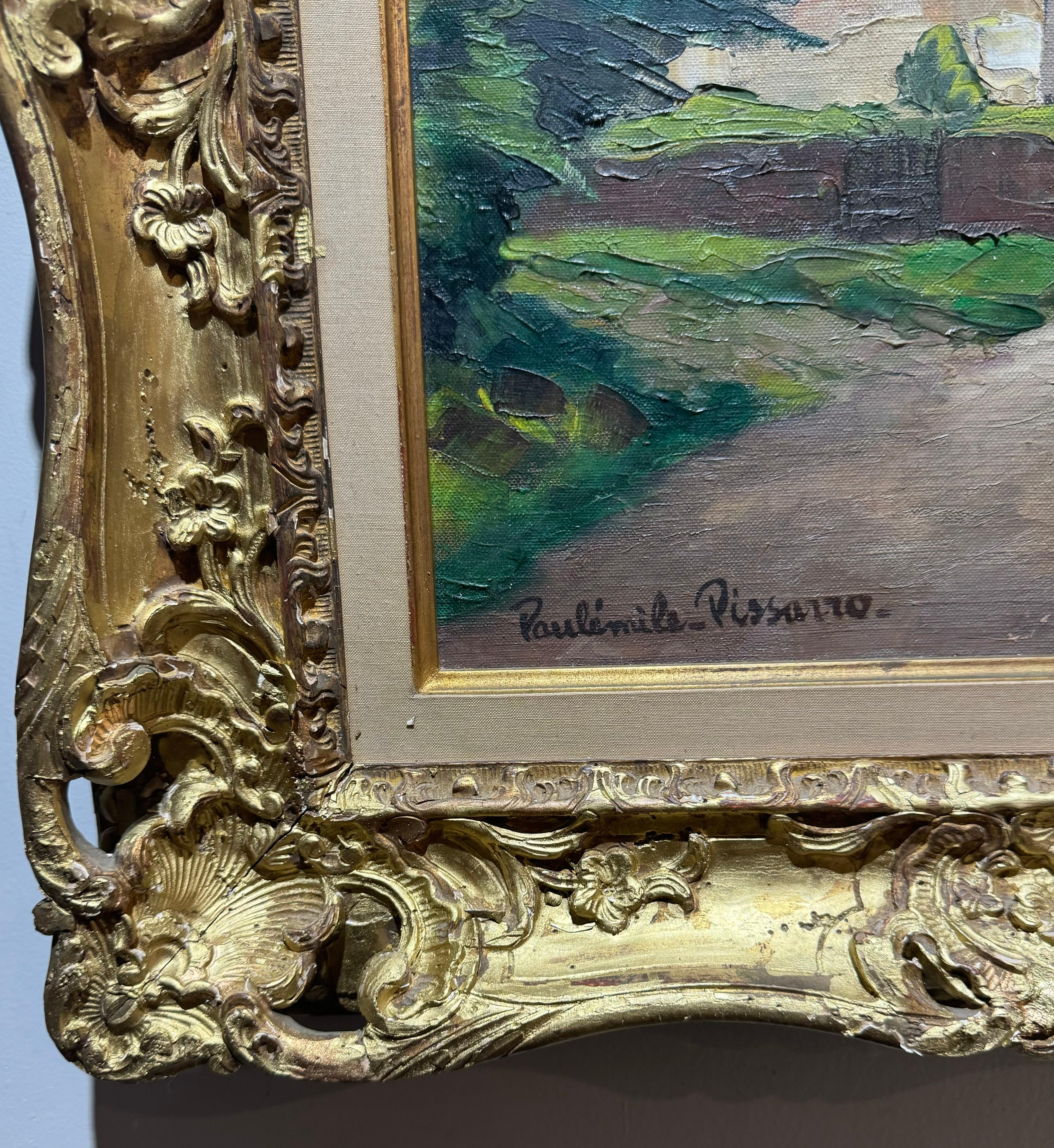 Up for sale is a wonderful Post Impressionist French Painting by the famous Paul Emile Pissarro

Painting comes With original $1500 purchase receipt from 1971, and accompanied by an original certificate of Authenticity from the artist himself dated
