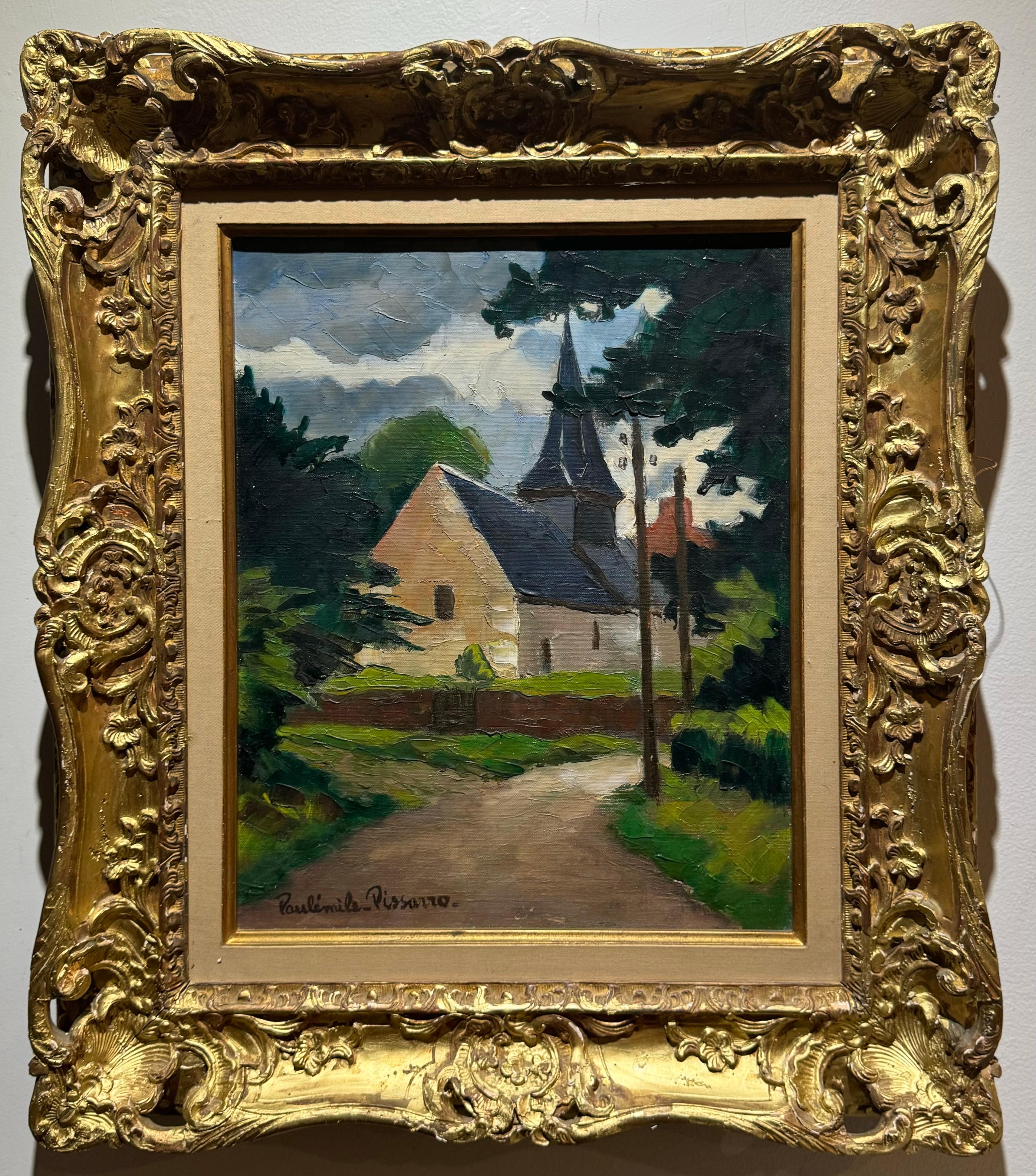 Famous PISSARRO French POST-IMPRESSIONIST “L’entree Village” W/ COA from ARTIST For Sale 1
