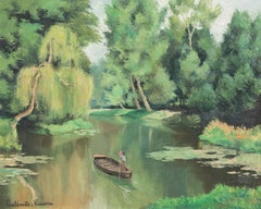Homme en barque	by Paulémile Pissarro - Landscape painting