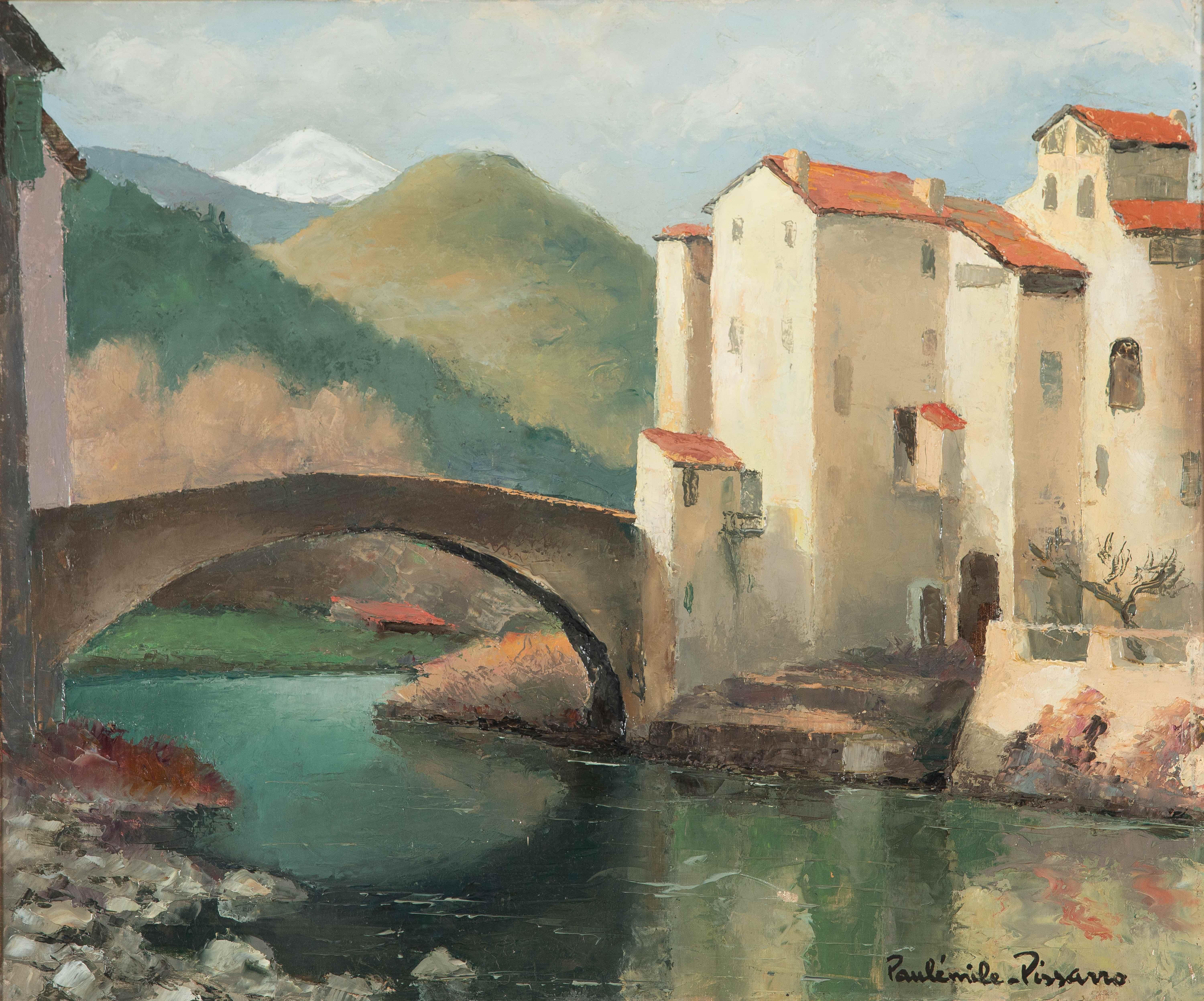 Paul Emile Pissarro Landscape Painting - La Bevera, Sospel by Paulémile Pissarro - Landscape, oil painting