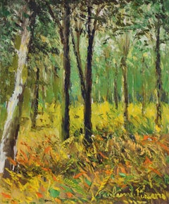Landscape oil painting titled Lyons-la-Forêt by Paulémile Pissarro