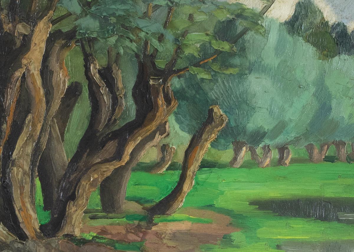 L'Arbre au Bord de l'Eau by Paulémile Pissarro - Post-Impressionist river scene For Sale 1