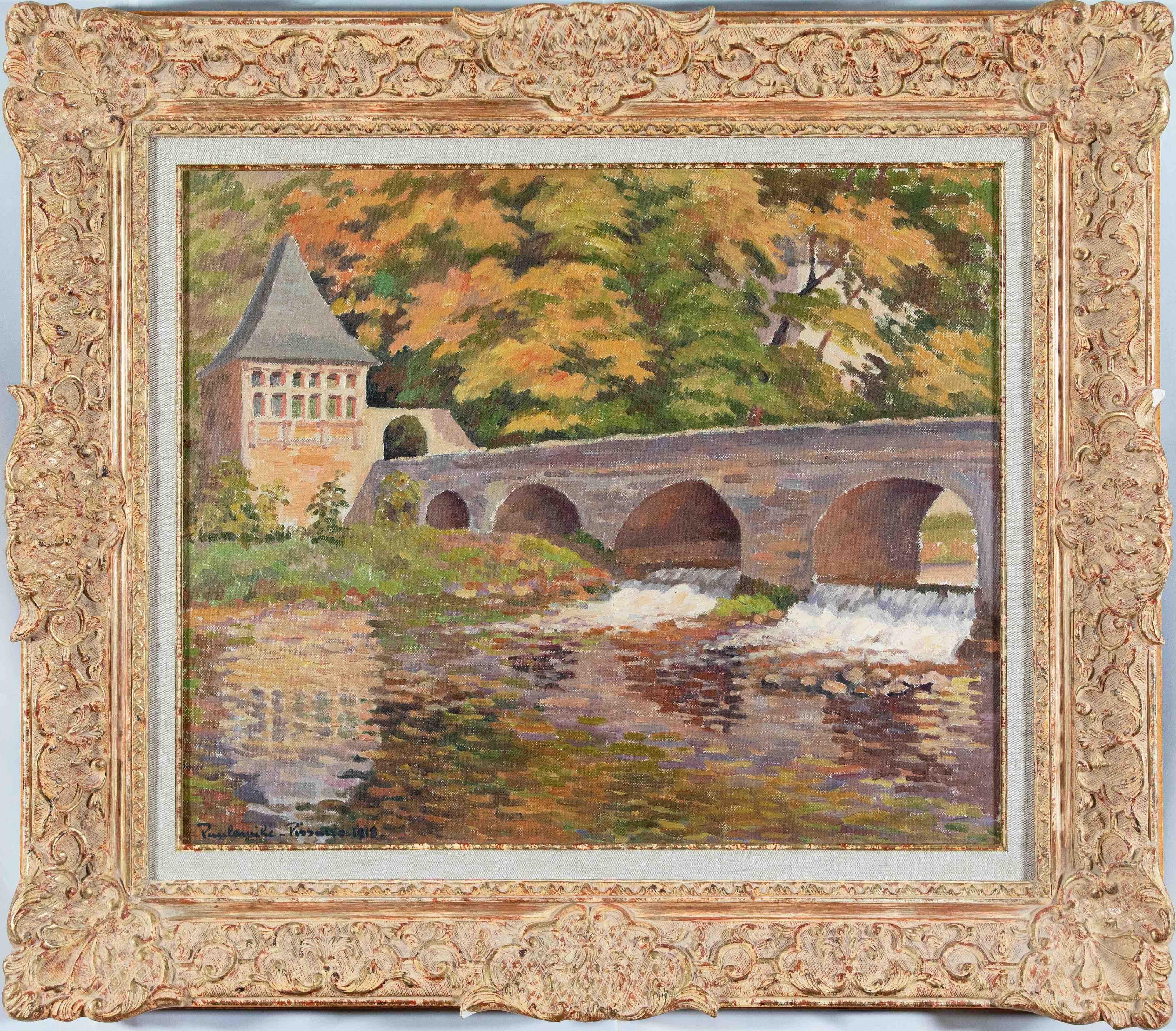Le vieux pont, Brantôme, Dordoña de Paulémile Pissarro - Pintura, Paisaje - Painting de Paul Emile Pissarro