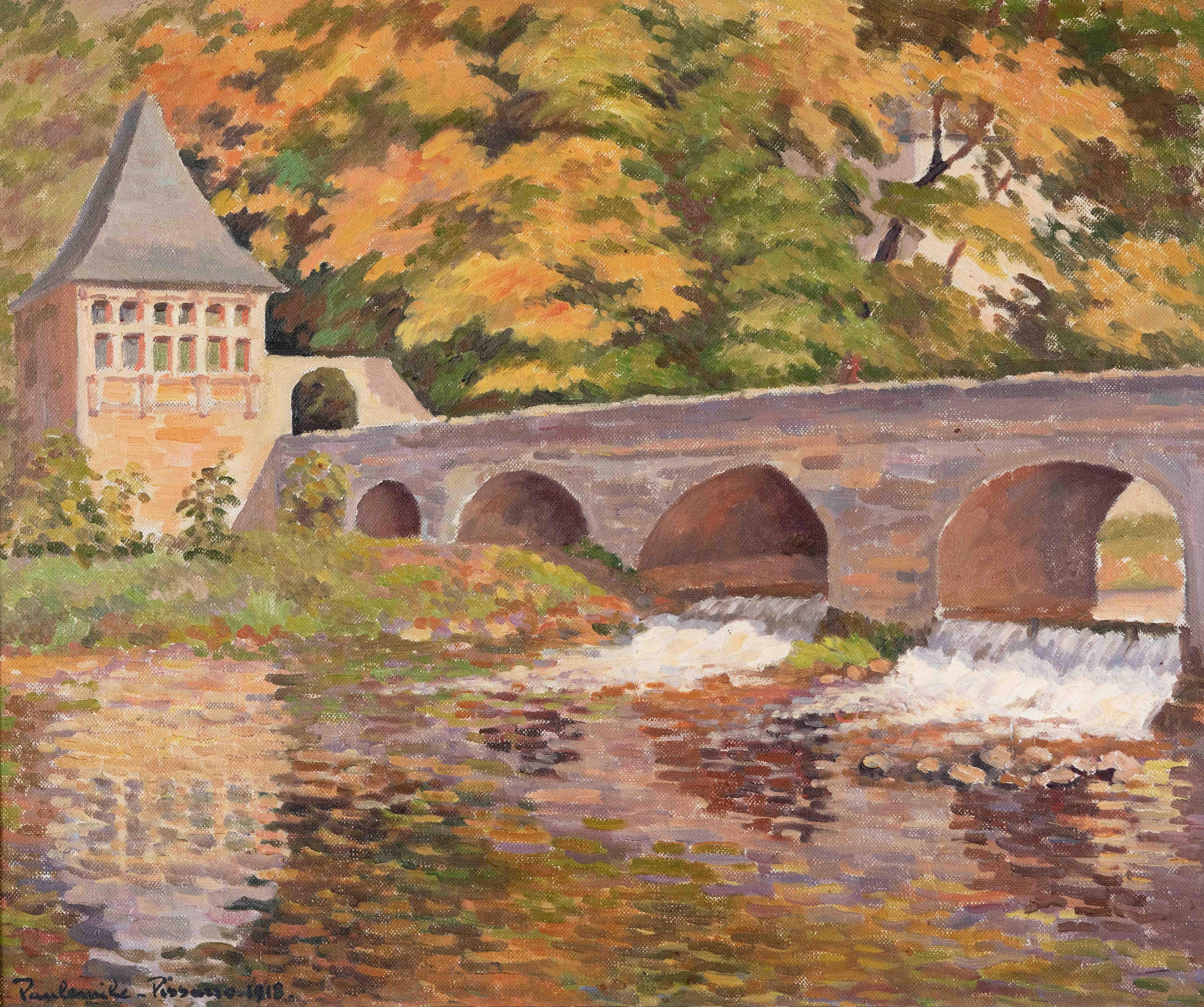 Paul Emile Pissarro Landscape Painting - Le vieux pont, Brantôme, Dordogne by Paulémile Pissarro - Painting, Landscape