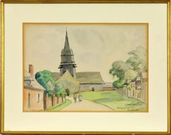 Post-Impressionist Figurative Drawings and Watercolors