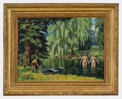 Les Baigneuses by Paulémile Pissarro - Nude and Landscape Oil Painting